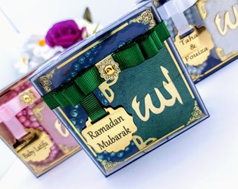 Velvet Mini Quran Pearl Tasbeeh Decorated Box Gift Set | Eid Favor | Wedding Favors | Baby Shower Favor | Graduation Favor | Muslim Favor