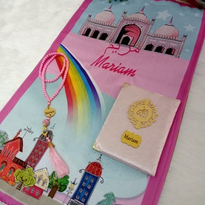 Tappetino da preghiera di lusso per bambini, tappeto da preghiera per bambini Kaaba, Ramadan Eid, tappeto da preghiera per bambini, regalo Eid per bambini, regalo islamico