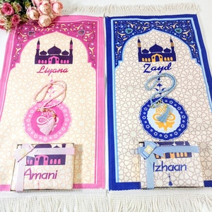 Luxus Kinder Gebetsteppich, Kinder Kaaba Gebetsteppich, Ramadan Eid, Kinder Gebetsteppich, Eid Geschenk für Kinder, İslamisches Geschenk