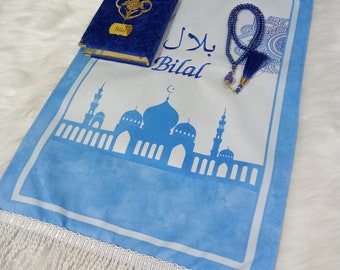 Lyxig bönematta för barn, Kaba-bönematta för barn, Ramadan Eid, bönematta för barn, Eid-present till barn, islamisk gåva