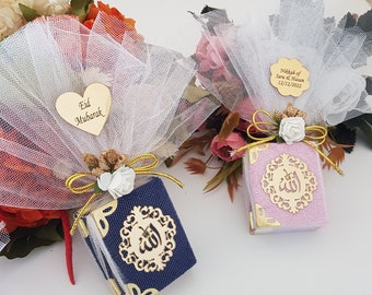 Velvet Mini Quran  Decorated Box Gift Set | Eid Favor | Wedding Favors | Baby Shower Favor | Graduation Favor | Muslim Favor