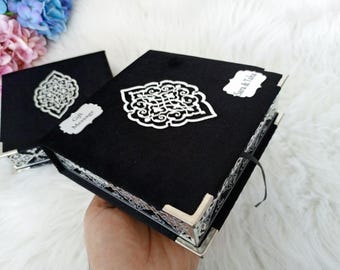 Personalized Prayer Velvet Quran Pearl Prayer Beads Islamic Gift Set | Eid Gift | Wedding Favors | Birthday Gift | Ramadan Mubarak