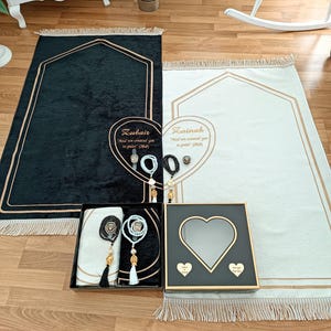 Juego de pareja personalizado / Juego de regalo islámico con cuentas de oración / Regalo de Eid / Regalo de boda / Regalo de cumpleaños / Juego de regalo para pareja