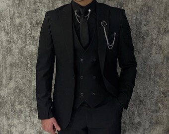 Full Set Black Slim Fit Suits