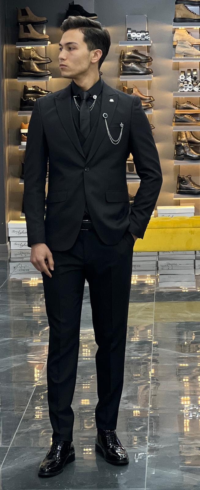 Full Set Black Slim Fit Suits Premium Suit - Etsy