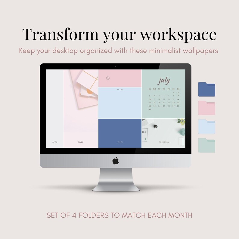 Minimalist Desktop Organizer Wallpapercalendar Etsy Canada