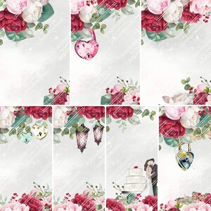 L'amour enfermé vol1. Papier numérique. Papier de scrapbooking Digi, pour mariage, anniversaire. Simple, élégant en rouge. fabricant de cartes. créations artisanales en papier.