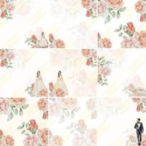 I DO -  Wedding digital paper for all scrapbooking and card making crafts. orange, cream roses there. elegant wedding paper digital. digi