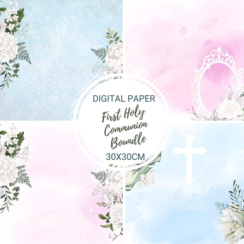 First Communion Program Paper First Holy Communion Digital Paper. Boundle 97 Pgfor - Etsy