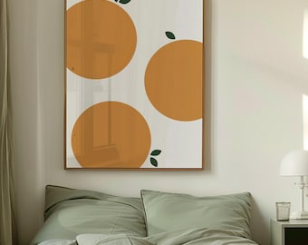 Orange No. 5, Orange Art, Orange Poster, Simple Fruit Wall Decor, Print for Kitchen and Livingroom | Instant Download | Digital Design