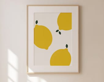 Lemon No. 5, Citrus Art, Lemon Poster | Instant Download | Digital Design