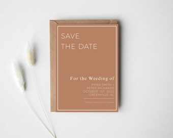 Lane Modern Save the Date, Custom Digital Template, Editable Engagement Accouncement, 5 x 7