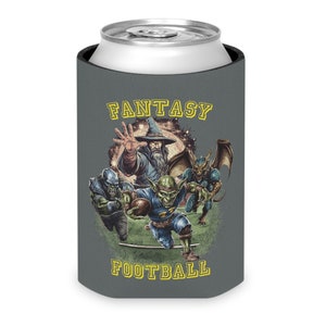 Real Fantasy Football Wizard Can Cooler coozie,  Dnd style fantasy football, funny fantasy football, dungeons and dragons fantasy football