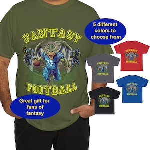 Real Fantasy Football Unisex Heavy Cotton Tee -- Dungeons and Dragons inspired,  Dnd fantasy football, funny dungeons and dragons football