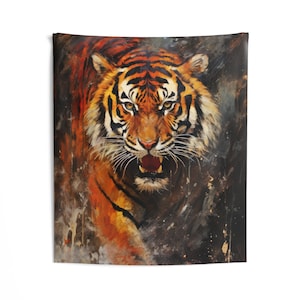 Growling Tiger Indoor Wall Tapestry
