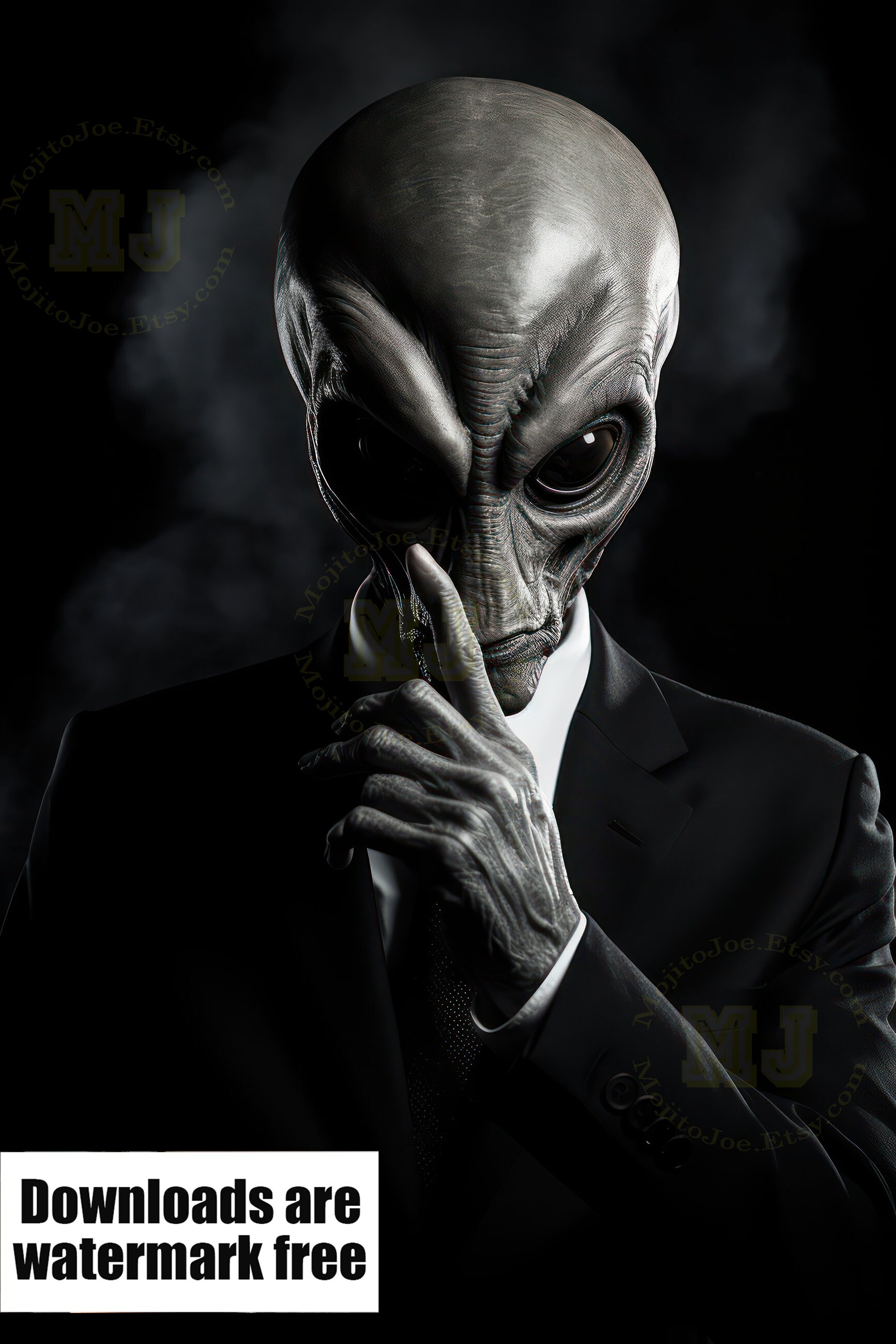 Alien Overlord Wall Art Digital Download Printable Alien Art- Makes a ...