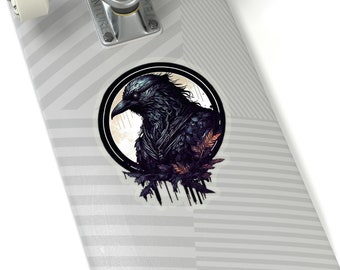 Gothic Raven Kiss-Cut Sticker