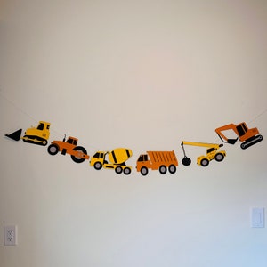 Construction Truck Banner | Construction Birthday Party | Construction Party Decorations | Construction Theme Banner | Construction Vehicles