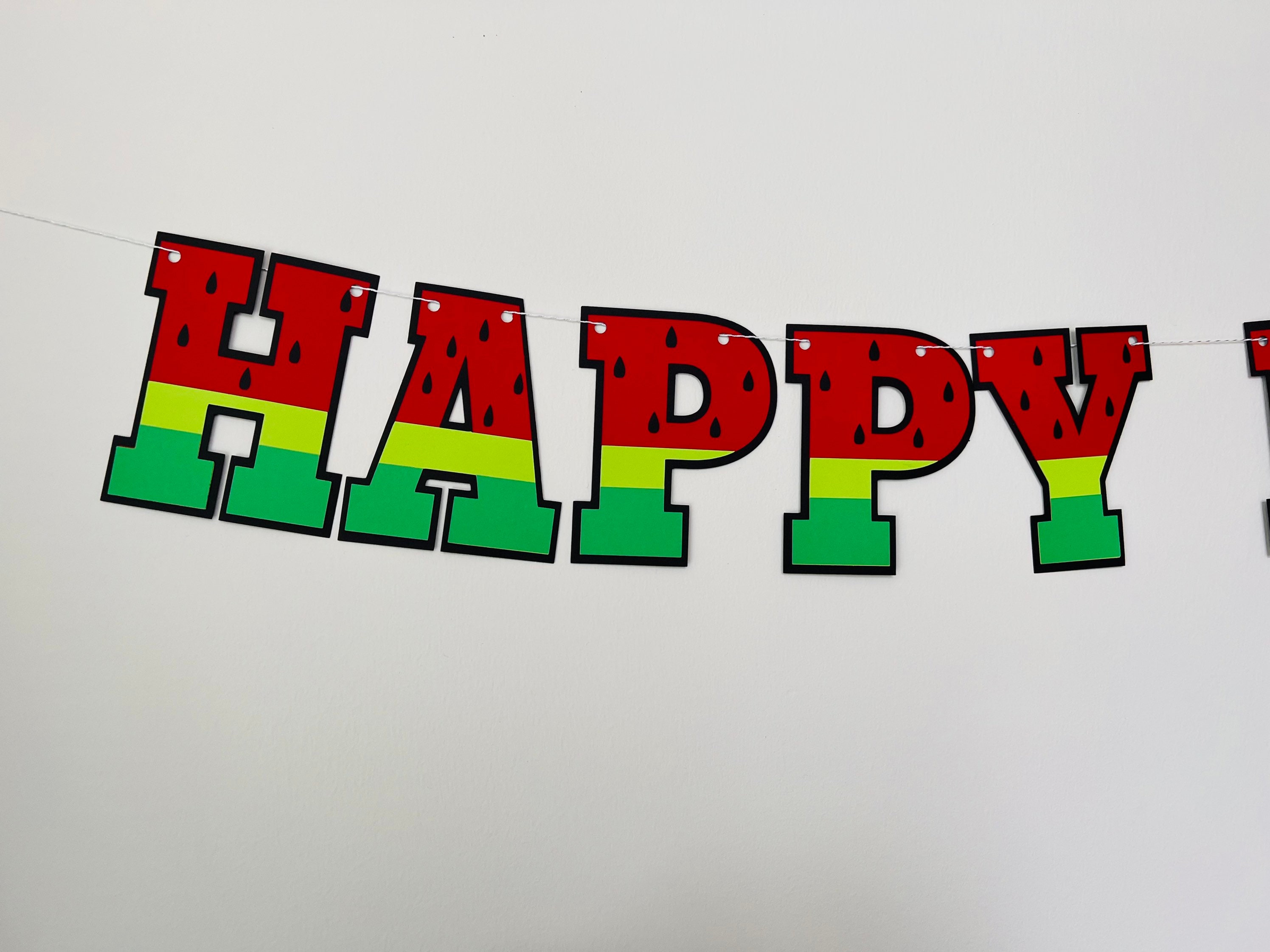 Watermelon Happy Birthday Banner One in a Melon Sweet One Watermelon Melon Summer Birthday Melon Garland Watermelon Banner