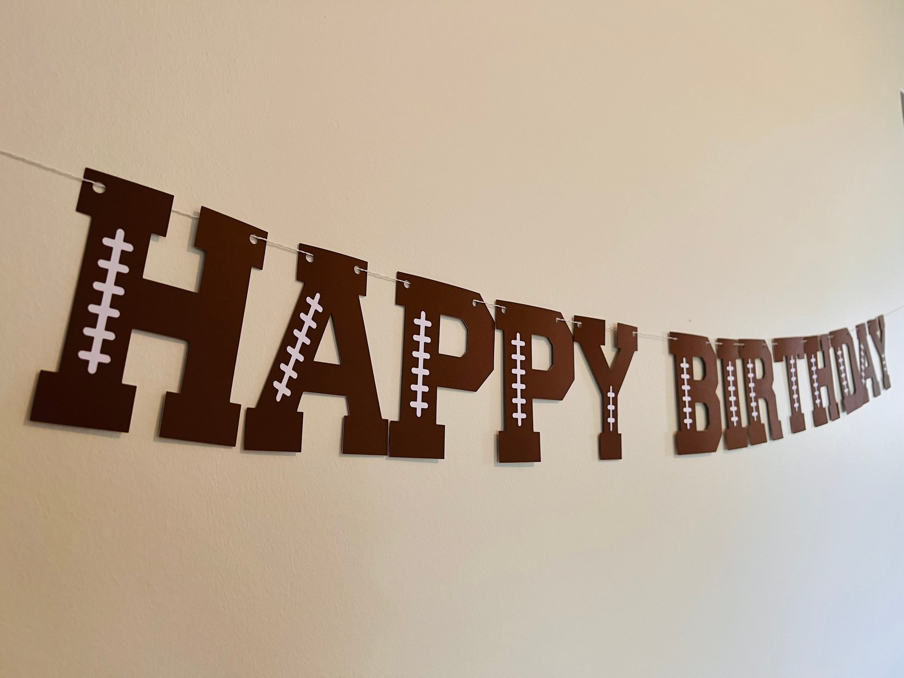 Football Happy Birthday Banner Football Birthday Party Football Party Decorations Boy Birthday Happy Birthday Garland Fall