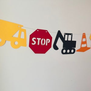 Construction Banner | Construction Truck Party Decorations | Stop Sign | Dump Truck | Construction Decor | Excavator | Baby Shower Decor