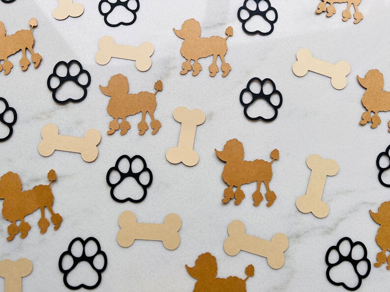 Poodle Confetti Dog Party Decor Pawty Animals Birthday Decorations Dog Baby Shower Bridal Shower Pet Birthday Lets Pawty