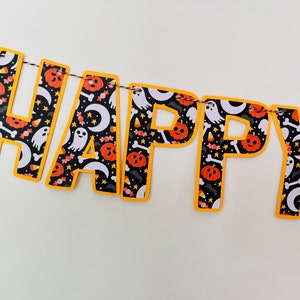 Halloween Happy Birthday Banner | Halloween Birthday Decor | Ghost Decorations | Pumpkin Party | October Birthday | Spooky One | Two Spooky