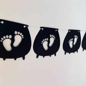 Baby Feet Cauldron Banner | A Baby Is Brewing | A Little Boo Is Due Decor | Halloween Baby Shower Decorations | Momster to Be | Witch Baby