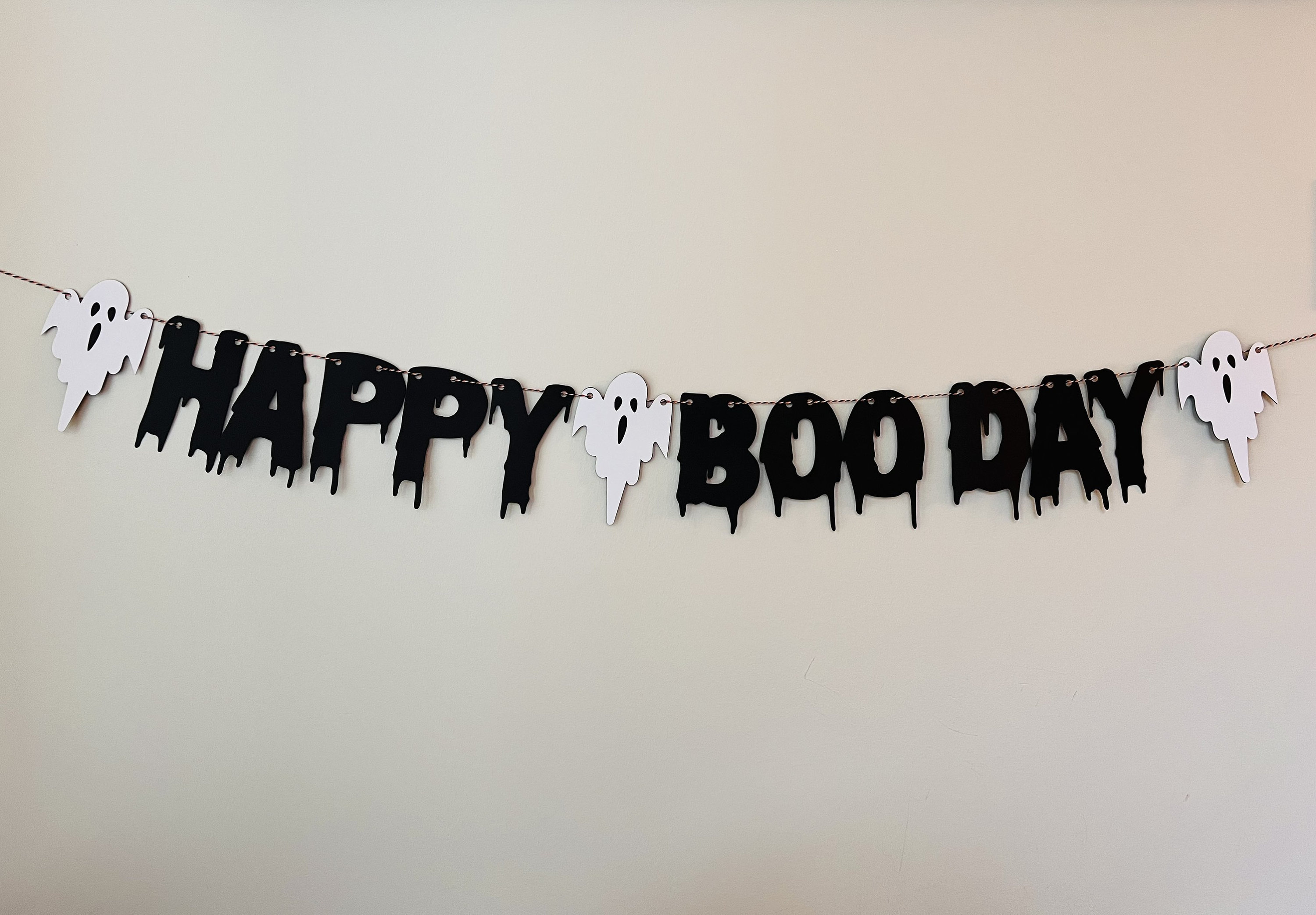 Here For The Boos Halloween Banner - Black Glitter Bat Party Decorations