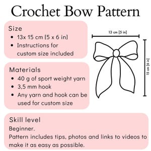 Crochet Bow Pattern | Easy Crochet Bow Tie for Crochet Hair Accessories, Crochet keychains and Crochet Gifts image 4