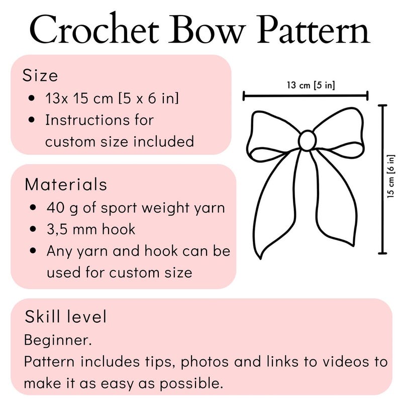 Crochet Bow Pattern | Easy Crochet Bow Tie for Crochet Hair Accessories, Crochet keychains and Crochet Gifts image 4