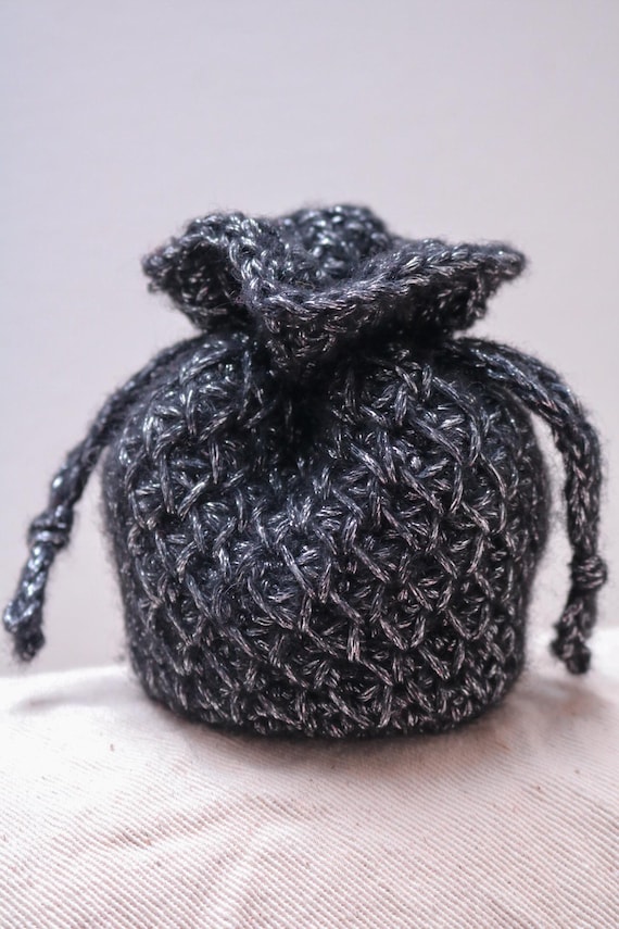 CROCHET PATTERN - Honey Pouch: Crochet Pouch Pattern, Crochet Bag, DND Dice Bag, Honeycomb Stitch Bag, Crochet Drawstring Bag, Bucket Bag