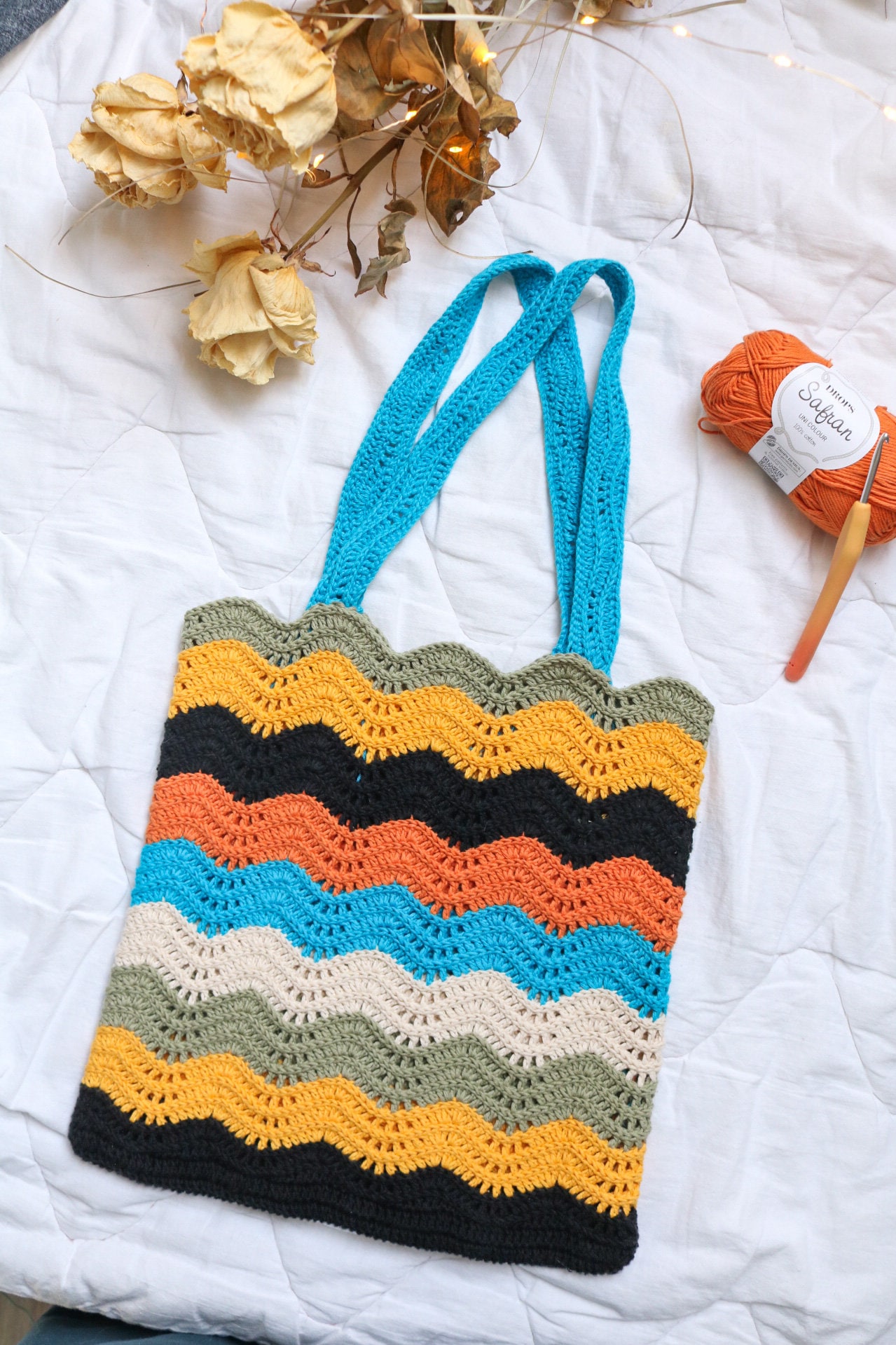 ウェーブトートバッグのかぎ針編みパターン - Etsy 日本