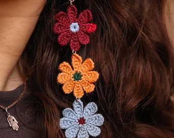 Crochet Daisy Earrings Pattern – DIY Floral Jewelry (PDF Pattern)