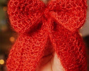 Crochet Mohair Bow Pattern – Beginner Lacy Hair Accessory (PDF Pattern)