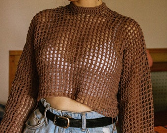 Its Summer Crochet Mesh Sweater