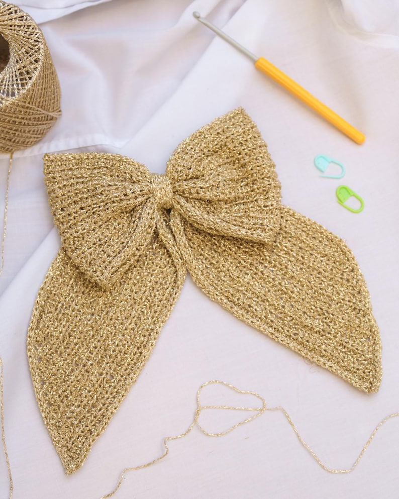 Crochet Bow Pattern | Easy Crochet Bow Tie for Crochet Hair Accessories, Crochet keychains and Crochet Gifts image 10