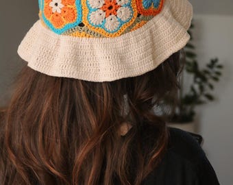 Crochet Bucket Hat Pattern – African Flower Hexagon Sun Hat (PDF Pattern)