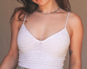 Crochet tie back top pattern, easy summer tank top pdf, bow back