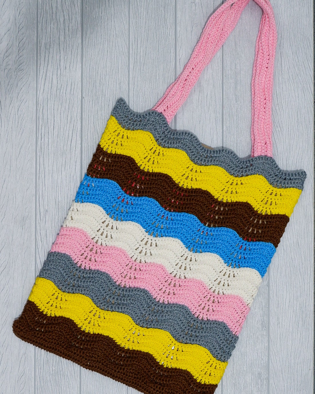 Wavy Tote Bag Crochet Pattern - Etsy