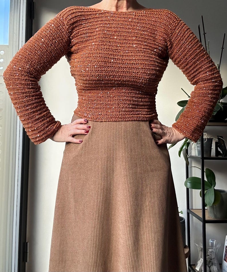 Crochet Blouse Pattern – Backless Top with Bow Tie (PDF) image 10