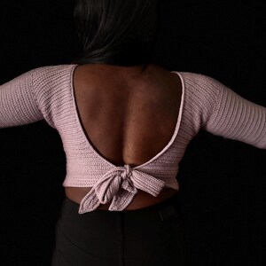 Crochet Blouse Pattern – Backless Top with Bow Tie (PDF) image 11