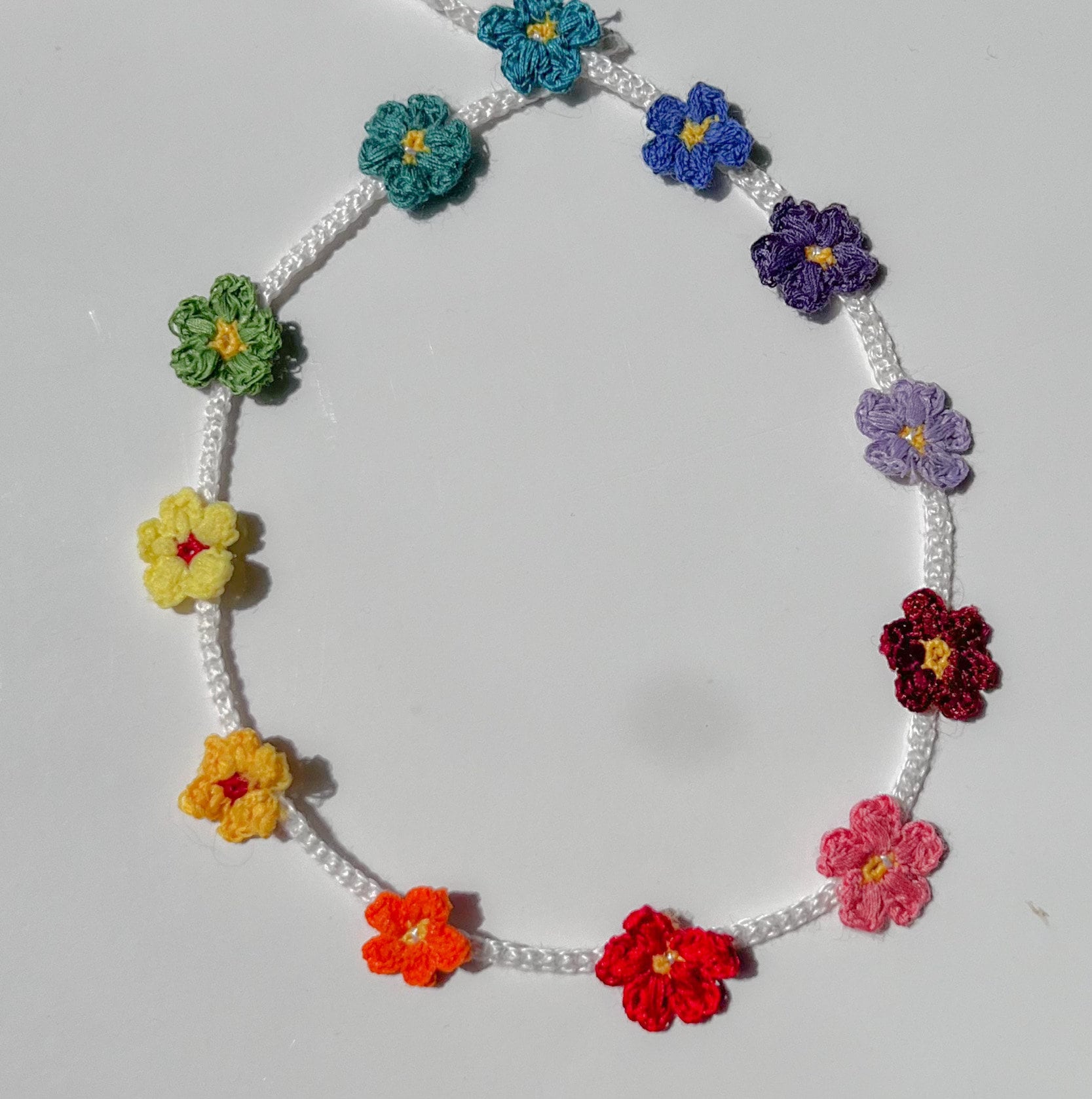 Crochet Flower Choker Necklace Pattern Etsy