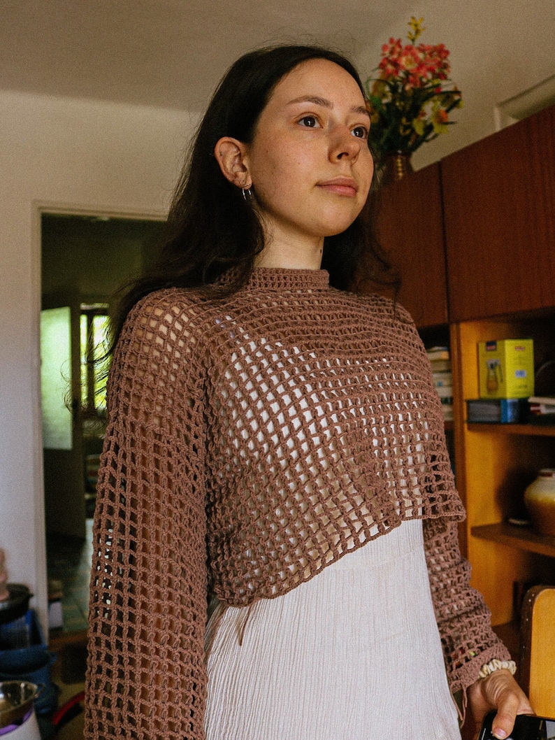 Its Summer Crochet Mesh Sweater image 2