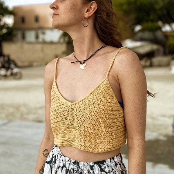 Haut d'été au crochet | Débardeur facile à nouer dans le dos pour femme (PDF)