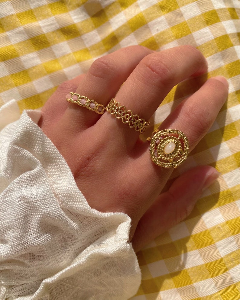 Danae Ring, Golden Open Work Ring, Minimalist Jewelry, Handmade Unique Jewelry, Gift Idea, Stainless Steel, Waterproof Ring Jewelry image 3