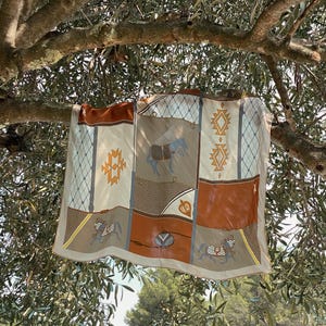 Terra di Sole Silk Square Scarf, 100% Italian Silk, Orange, Terra, Beige, Head Scarf, Neck Scarf, Bag Accessory, European Chic, Luxury Gift