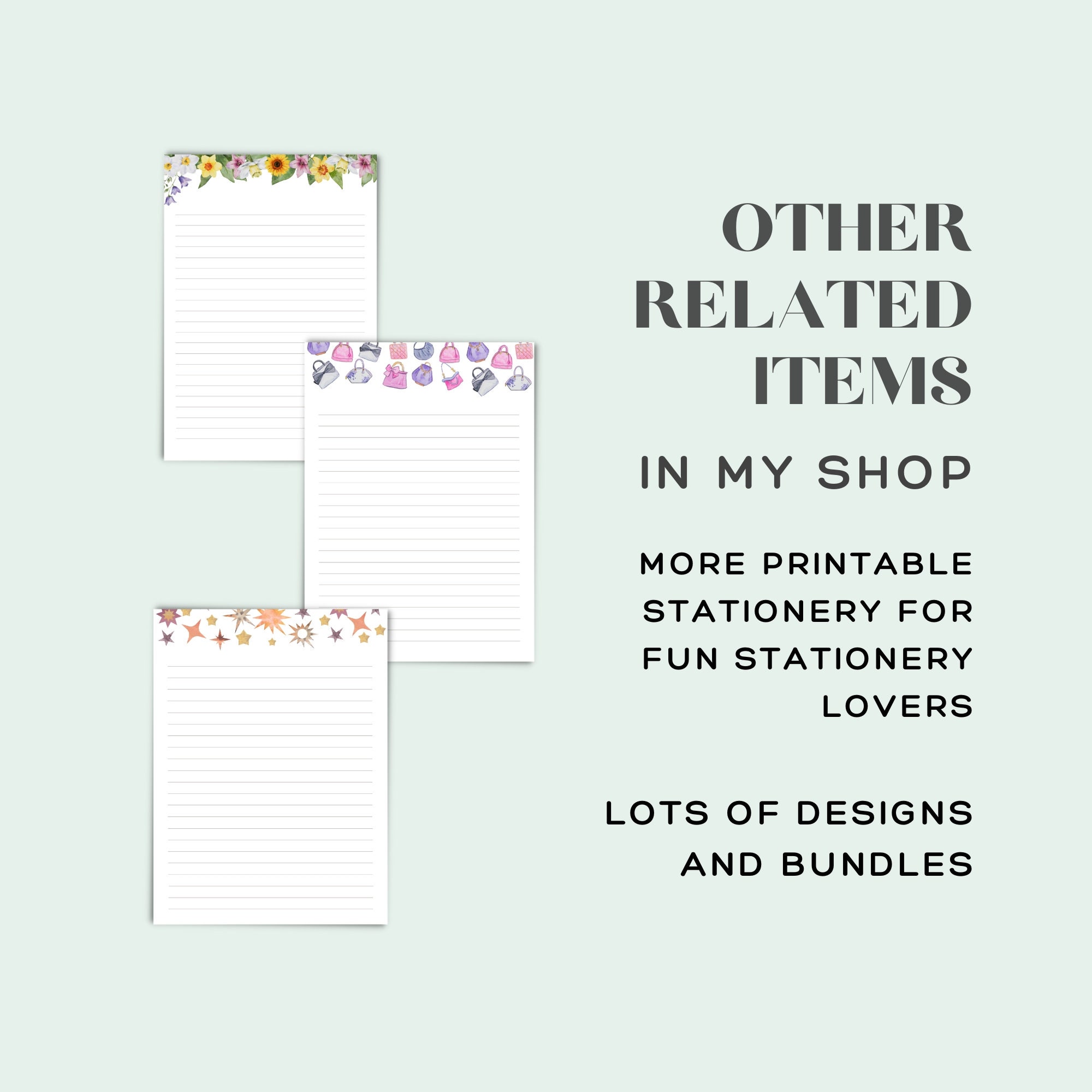 A4 Printable Stationery Daisies and Ladybirds Printable - Etsy