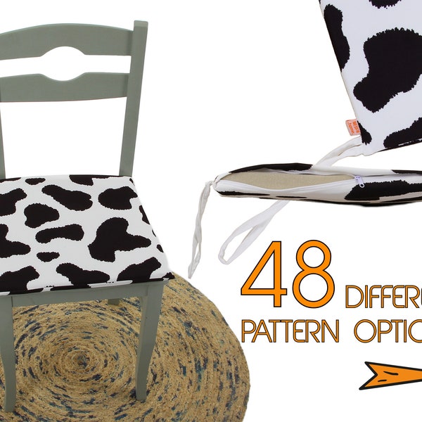 Wood Cow Print Chair Etsy