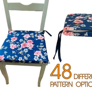 Spring Chair Cushions with Floral Patterns for Home Decor, Custom Sized and with Foam Inserts